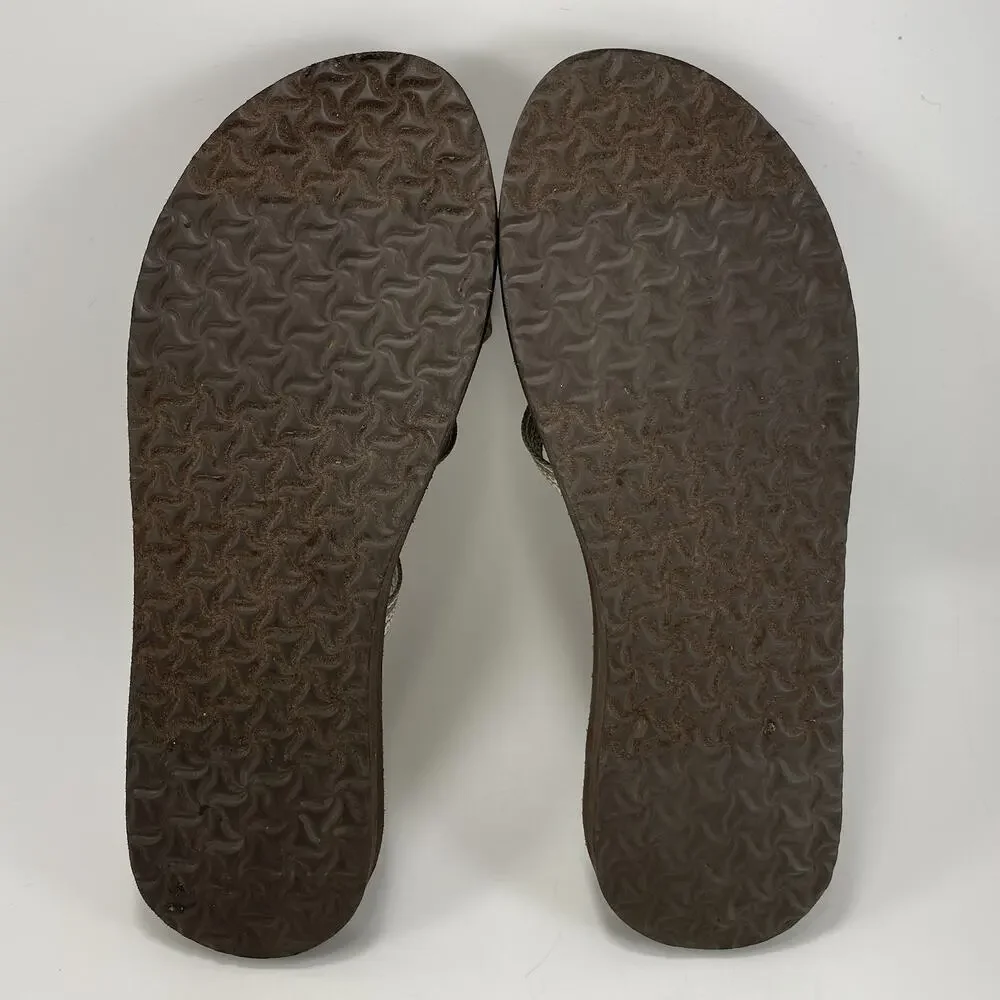 Teva Olowahu Strappy Beach Sandals Slides Womens Size 10 Brown Lightweight